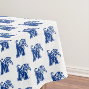 Memphis Tigers Mascot with Block M Logo Tablecloth