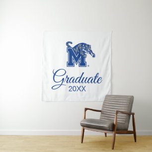 Memphis Tigers Mascot with Block M Logo Tapestry