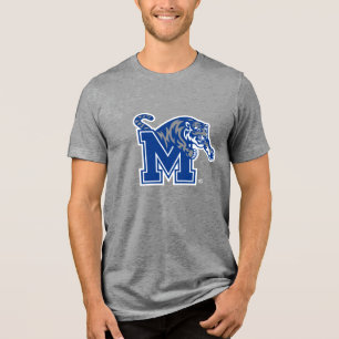 Memphis Tigers Mascot with Block M Logo Tri-Blend Shirt