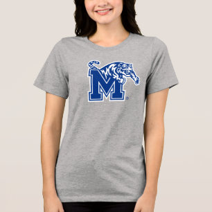 Memphis Tigers Mascot with Block M Logo Tri-Blend Shirt