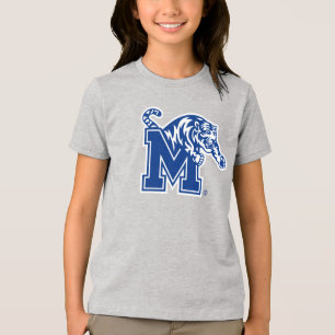Memphis Tigers Mascot with Block M Logo Tri-Blend Shirt