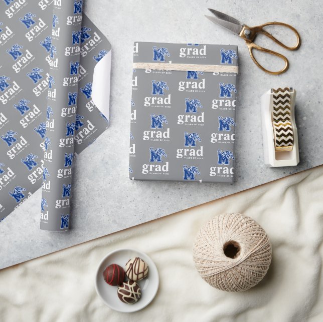 Memphis Tigers Mascot with Block M Logo Wrapping Paper (Crafts)