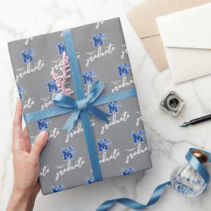 Memphis Tigers Mascot with Block M Logo Wrapping Paper