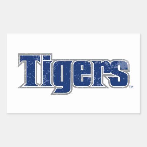 Memphis Tigers Word Mark Distressed Rectangular Sticker
