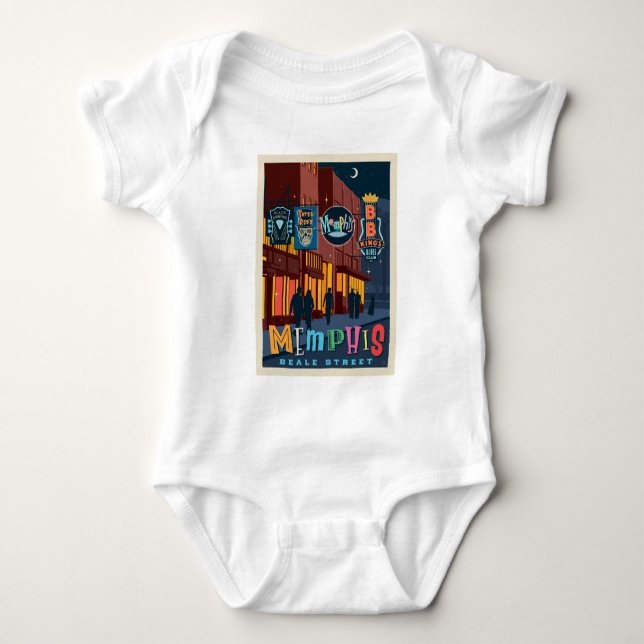 Memphis, TN | Beale Street Neon Baby Bodysuit (Front)