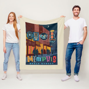Memphis, TN Beale Street Neon Fleece Blanket
