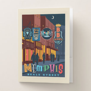 Memphis, TN Beale Street Neon Pocket Folder