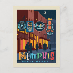 Memphis, TN   Beale Street Neon Postcard