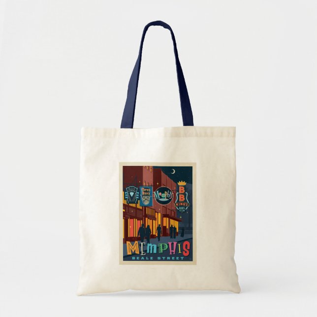 Memphis, TN | Beale Street Neon Tote Bag (Front)