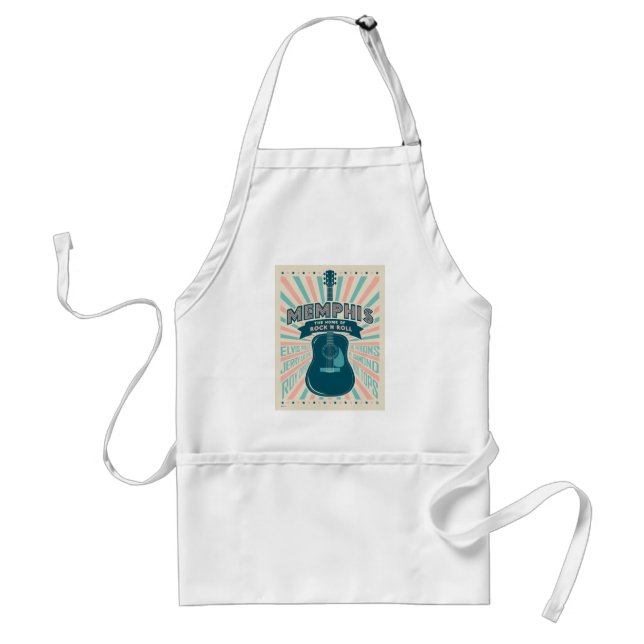 Memphis, TN: Guitar Series | Rock-N-Roll Adult Apron (Front)