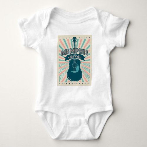 Memphis TN Guitar Series  Rock_N_Roll Baby Bodysuit