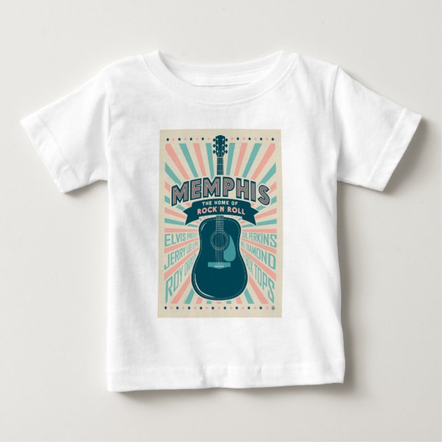 Memphis, TN: Guitar Series | Rock-N-Roll Baby T-Shirt (Front)
