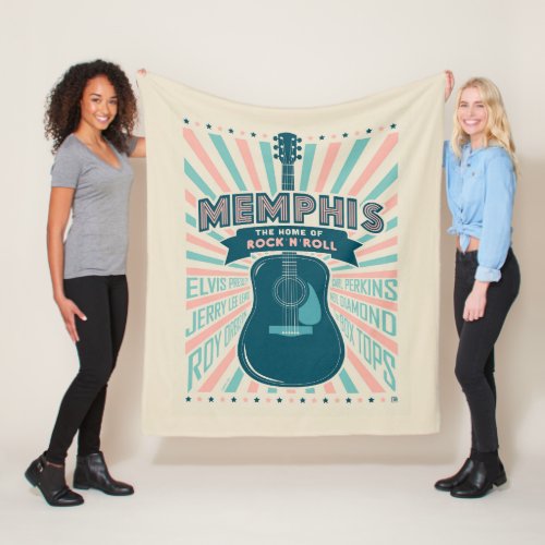 Memphis TN Guitar Series  Rock_N_Roll Fleece Blanket