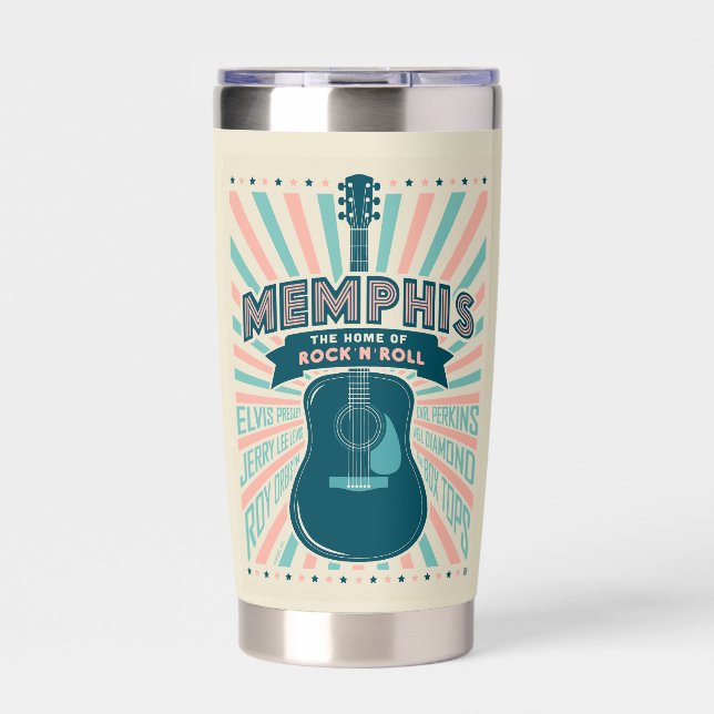 Memphis, TN: Guitar Series | Rock-N-Roll Insulated Tumbler (Front)