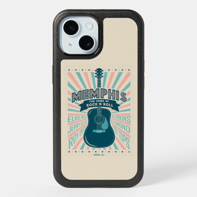 Memphis, TN: Guitar Series | Rock-N-Roll iPhone 15 Case (Back)
