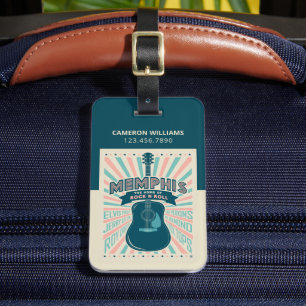 Memphis, TN: Guitar Series Rock-N-Roll Luggage Tag