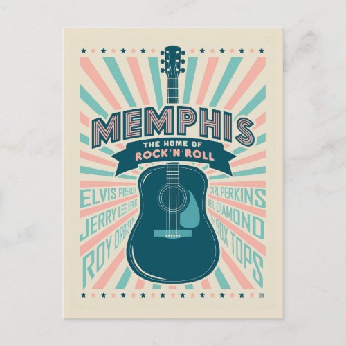 Memphis TN Guitar Series  Rock_N_Roll Postcard