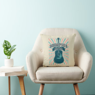 Memphis, TN: Guitar Series   Rock-N-Roll Throw Pillow