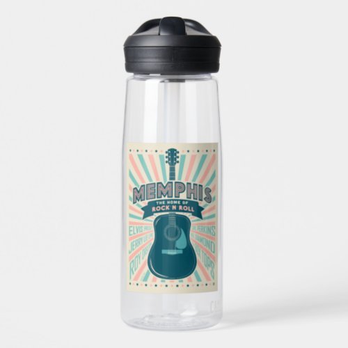 Memphis TN Guitar Series  Rock_N_Roll Water Bottle