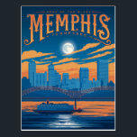 Memphis, TN Postcard<br><div class="desc">Anderson Design Group is an award-winning illustration and design firm in Nashville, Tennessee. Founder Joel Anderson directs a team of talented artists to create original poster art that looks like classic vintage advertising prints from the 1920s to the 1960s.</div>