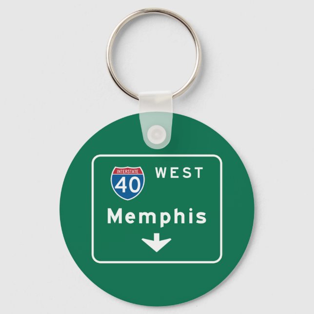 Memphis, TN Road Sign Keychain (Front)