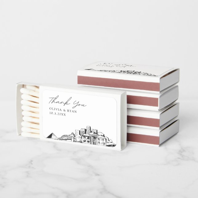 Memphis Wedding Favor Custom Thank You Matches (Stacked)