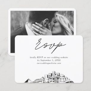 Memphis Wedding Minimalist Sketch RSVP Enclosure Card