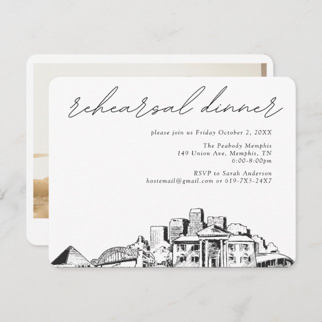 Memphis Wedding Rehearsal Invite Enclosure Card (Front/Back)