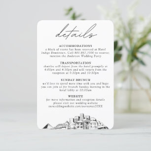 Memphis Wedding Small Vertical Details Enclosure Card