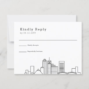 Memphis Wedding   Stylized Skyline RSVP Card