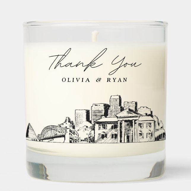 Memphis Wedding Thank You Gift Custom Candle (Front)