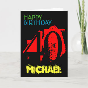 Men 40th Birthday Personalized Greeting Card