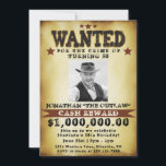Men 50th Birthday Cowboy Wanted Poster Invitation<br><div class="desc">Fun 50th birthday western theme cowboy wanted poster invitations. Add your photo and customize the text.</div>