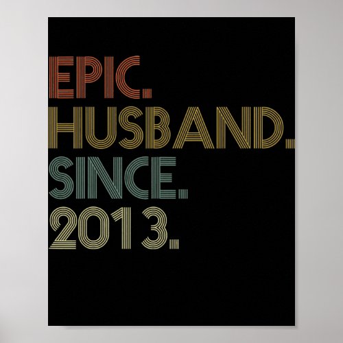 Men 9th Wedding Anniversary s Epic Husband Since Poster