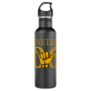Men Alpha 1906 Phi Gold Alpha Hand Sign  Stainless Steel Water Bottle