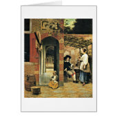 Men And A Woman In Courtyard By Pieter De Hooch (Front)