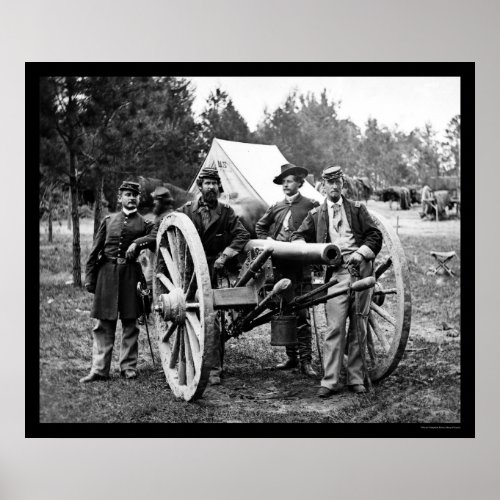 Men and Cannon at Fair Oaks VA Encampment 1862 Poster