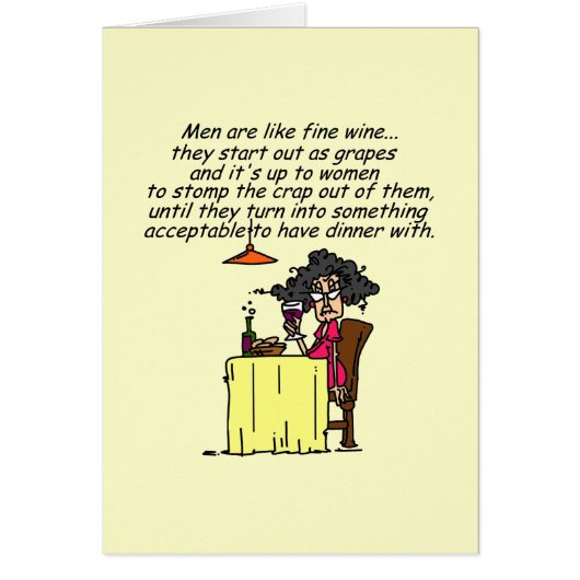Men and FIne Wine Humor (Front)