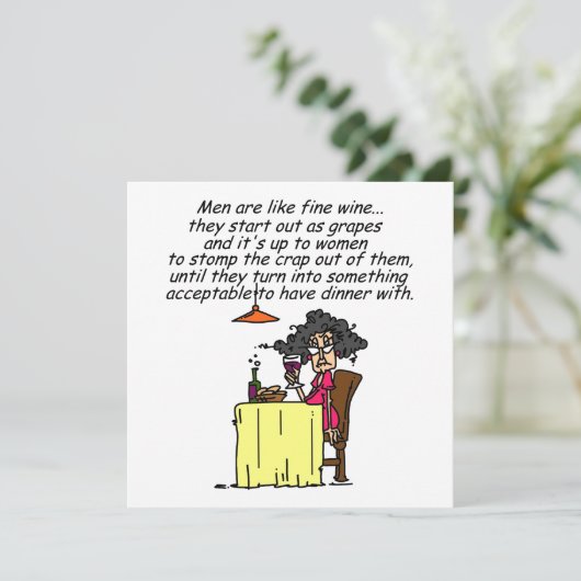 Men and FIne Wine Humor (Standing Front)