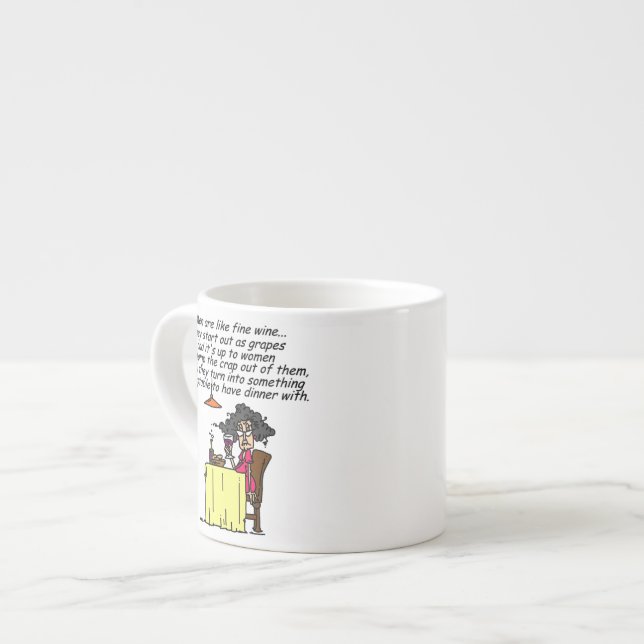 Men and FIne Wine Humor Espresso Cup (Front Left)