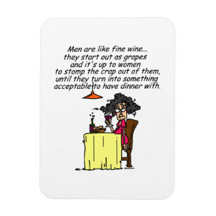 Men and FIne Wine Humor Magnet