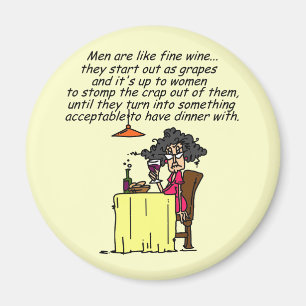 Men and FIne Wine Humor Magnet