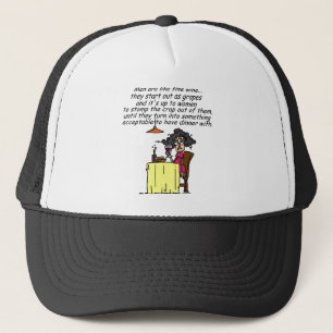 Men and FIne Wine Humor Trucker Hat