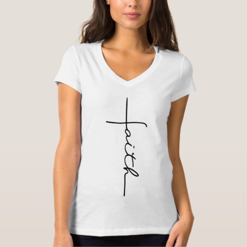 Men and Women Faith Cross Christian T_Shirt