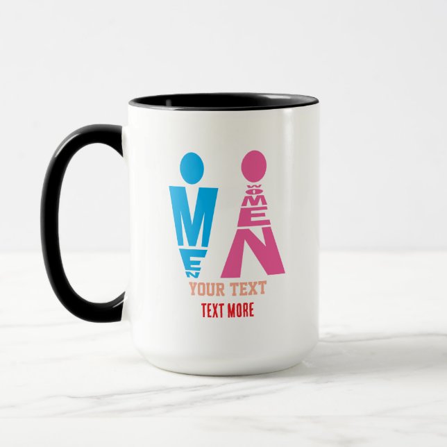 Men and Women Typography Icon Design Mug (Left)