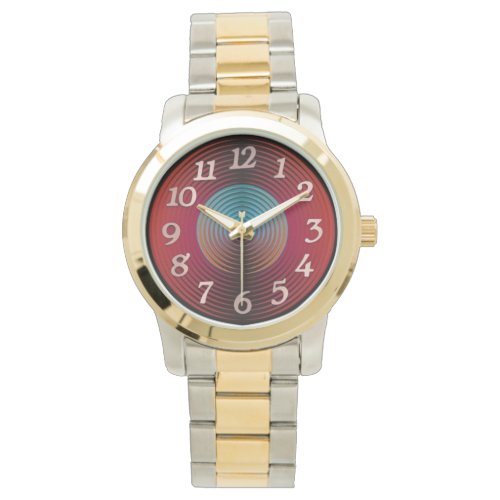 Men and Women wristwatch red circles plate