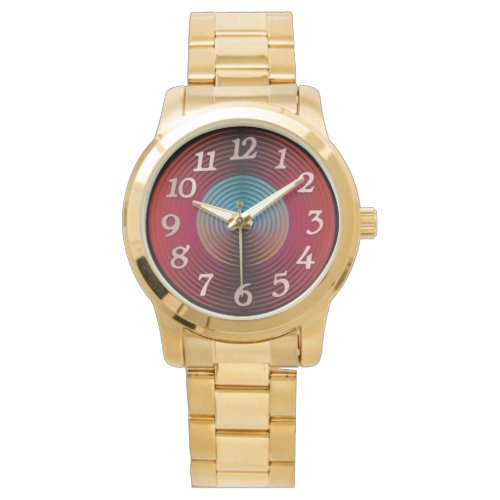 Men and Women wristwatch red circles plate