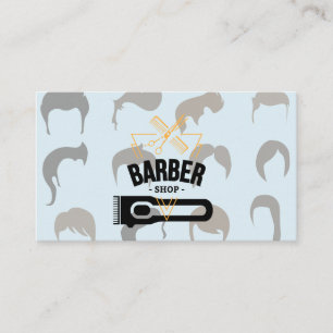 Men and Womens Hair Styles   Barber Tools Business Card