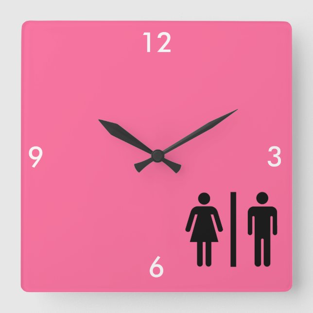 Men and Women's Symbol Square Wall Clock (Front)