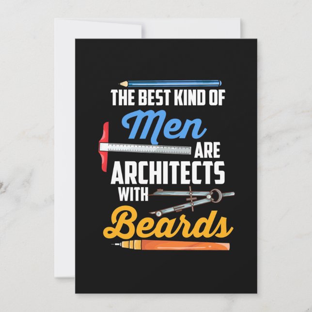 Men Architects With Beards Invitation (Front)
